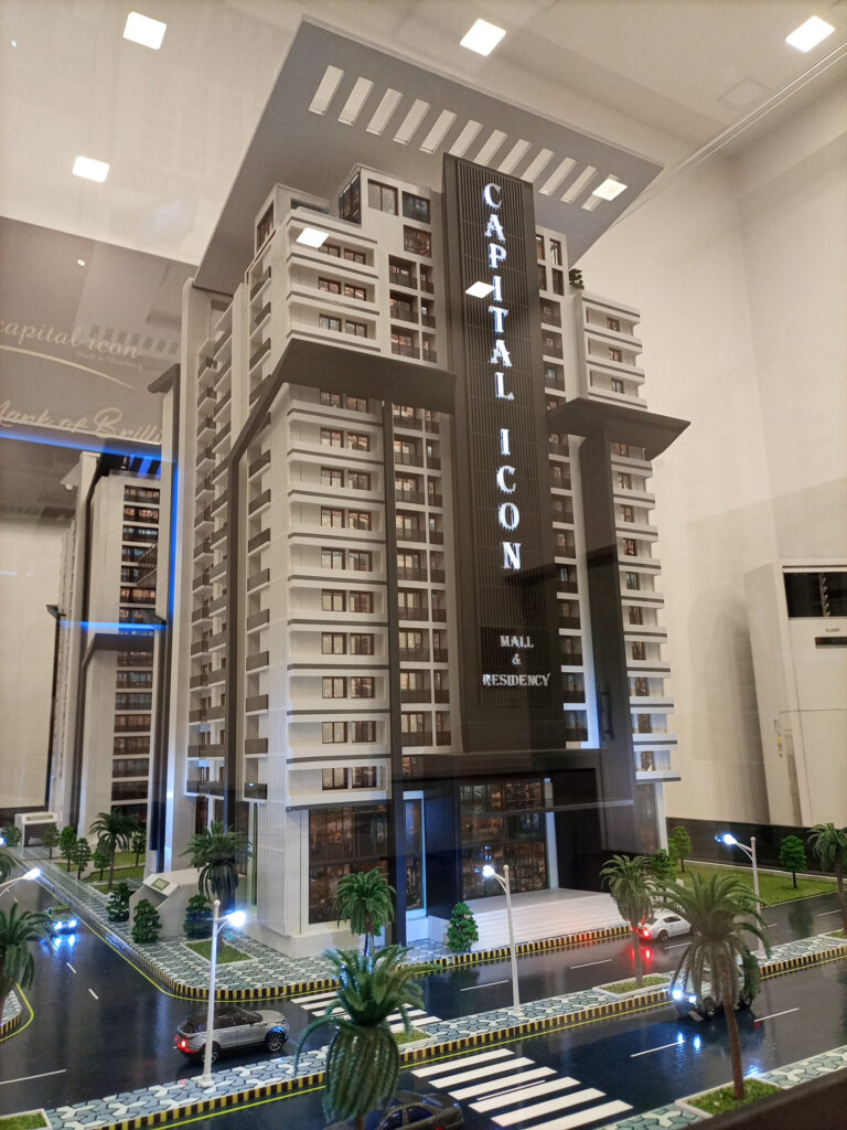 Capital Icon Mall and Residency architectural scale model – detailed miniature representation